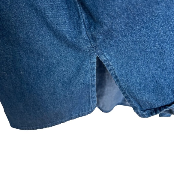 Vintage White Stag Denim Christmas Tree Embroidered‎ Shirt Women's 22W/24W Blue - Picture 5 of 5